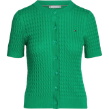 Tommy Hilfiger Cable Knit Slim Short Sleeve Cardigan - Olympic Green