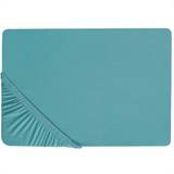 Satin Bed Sheets Beliani Cotton Fitted 140 HOFUF Bed Sheet Turquoise (200x)