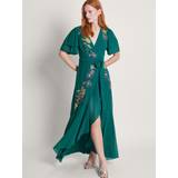Turquoise Dresses Monsoon Wanda Wrap Maxi Dress, Teal