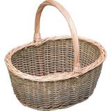 Brown Baskets RED HAMPER Small Green Willow Hollander Shopping Basket