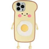 Mascot Kawaii Cute Cartoon Egg Toast Case for iPhone 13 Pro Max