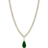 Green Jewellery Jon Richard Pear Drop Collar Necklace - Gold/Emerald/Transparent