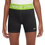 Nike Older Girl's Pro Shorts - Black/Volt/White