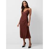 French Connection Long Dresses - Women Clothing French Connection Ennis Satin Slip Midi Dress