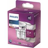 Philips LED Classic 2 Pack [GU10 Spot] 3.5W 35W Equivalent, 220 240V, White 3000K Non-Dimmable