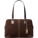Michael Kors Astor Large Studded Leather Tote Bag - Chocolate
