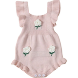 Viscose Bodysuits Shein Fall-Winter New Arrival Baby Girls' Sweater Romper Decorated With 3d Flowers