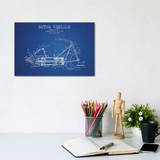Williston Forge Joshua A. Hill Motor Vehicle Patent Sketch Pixel Blue Grid Framed Art 30.5x20.3cm