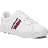 Tommy Hilfiger Shoes Tommy Hilfiger Essential Tape Leather Court Trainers WHITE