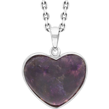 Purple Necklaces C W Sellors Heart Necklace - Silver/Purple
