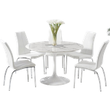 Oak Furniture Superstore Brighton White Dining Set 120cm 6pcs
