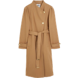 River Island Fall Away Belted Wrap Coat - Brown