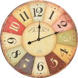 MDF Clocks vidaXL Vintage Multicolored Wall Clock 60cm