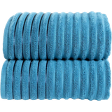 Rapport Ribbed Bath Towel Blue (140x90cm)