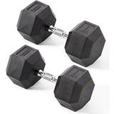 Weights York Fitness Rubber Hex Dumbbells 2 x 22.5kg