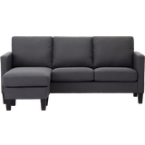 Sofas HOME DETAIL L-Shaped Grey Sofa 188cm 3 Seater