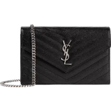 Leather Bags Saint Laurent Cassandra Quilted Envelope Wallet - Black