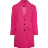 Pink Outerwear Yours Curve Midi Formal Coat Plus Size - Pink