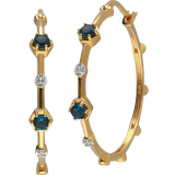 Gemondo Modern Glam Hoop Earrings - Gold/Topaz