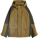 Hidden Zip Shell Outerwear H&M Kid's Hooded Shell Jacket - Khaki Green/Block Coloured