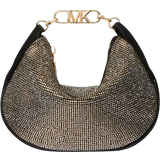 Suede Bags Michael Kors Kendall Small Embellished Suede Shoulder Bag - Black