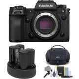 Fujifilm Digital Cameras Fujifilm X-H2S Mirrorless Camera Body Black with Battery 2-Pack and Dual Charger Bundle
