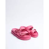 Shoes Blue Vanilla Womens Two Strap Buckle Sandals Pink
