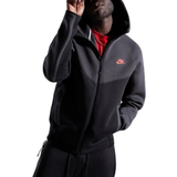 Black - Men Tops Nike Tech Fleece Hoodie - Black/Dark Grey