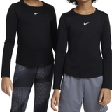 Elastane Sweatshirts Children's Clothing Nike Older Kid's One Therma-FIT Long-Sleeve Training Shirt - Black/White