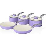 Swan Cookware Sets Swan Retro 5 Piece Pan Cookware Set with lid