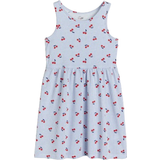 Everyday Dresses - Sleeveless H&M Patterned Cotton Dress - Light Blue/Cherries