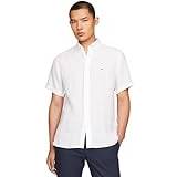 Tommy Hilfiger Men Clothing on sale Tommy Hilfiger Short Sleeve Regular Fit Linen Shirt OPTIC WHITE