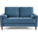 2 Seater - Sofa Beds Sofas HOME DETAIL Edward Velvet 2 Blue Sofa 150cm 2 Seater