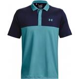 Under Armour Men's Performance 3.0 Colorblock Golf Polo Shirt - Glacier Blue/Navy