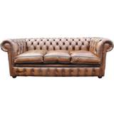 3 Seater - Leather Sofas Chesterfield Antique Tan Sofa 200cm 3 Seater