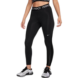 Polyester Tights Nike Pro Women's Mid-Rise 7/8 Leggings - Black/Metallic Silver