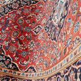 Hand Knotted Medallion Kashan Red