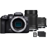 Canon EF Mirrorless Cameras Canon EOS R10 + RF-S 55-210mm Lens + RF-S 18-45mm Lens + SD Card + Spare Battery