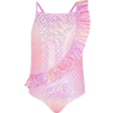 Girls Bathing Suits Accessorize Kid's Asymmetric Mermaid Swimsuit - Pink/Multi