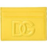 Gold Card Cases Dolce & Gabbana DG Logo Leather Card Yellow