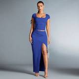 Blue - Midi Skirts Shein Womens Wrap Style Pleated Midi Skirt