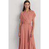 Ralph Lauren Dresses Ralph Lauren Fratillo Belted Crepe Wrap Dress, Pink Mahogany