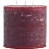 Chic Antique Macon Block Light Dark Red Candle 15cm