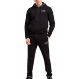 Emporio Armani Long Sleeves Jumpsuits & Overalls Emporio Armani Branded Hood Full Zip Tracksuit - Black