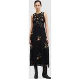 Black - Long Dresses AllSaints Jessie Tanana Floral Midi Dress, Jet Black