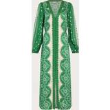 Long Dresses on sale Monsoon Tamsyn Floral Print Maxi Tea Dress, Green