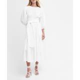 Barbour Women Dresses Barbour Kelburn Cotton-Blend Seersucker Gauze Midi Dress White