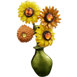 Brown Brooches Onbuy Sunflower Vase Brooch - Multicolour