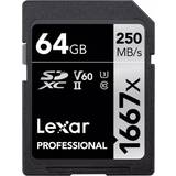SDXC Memory Cards LEXAR Professional SDXC Class 10 UHS-II U3 V60 250/80MB/s 64GB (1667x)
