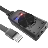 Sound Cards external USB Sound Card Adapter Mic Audio Card USB to 3.5mm Earphone Headphone - Virtual 7.1 Channel External USB Sound Card Audio Card Fits for PC Laptop Desktop Windows Mac OS Linux PS4
